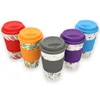 FDA LFGB Customized Eco Biodegradable Reusable Bamboo Fiber Cup Bamboo Fiber Coffee Mug with Lid and Sleeve