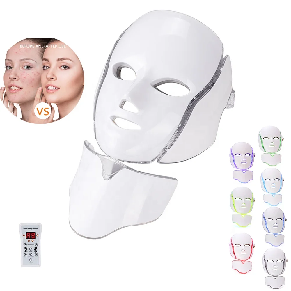 

Smart Beauty PDT Photon Light Facial Skin Beauty Therapy 7 Colors LED Face Mask, White,other colors can be customized