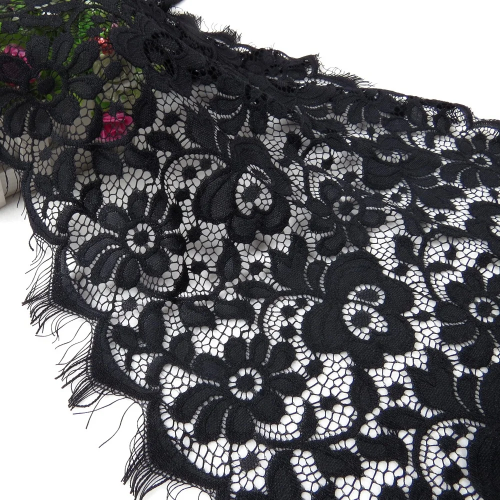 

Wonderful flower embroidery chantilly lace trimming for clothes, Accept customized color