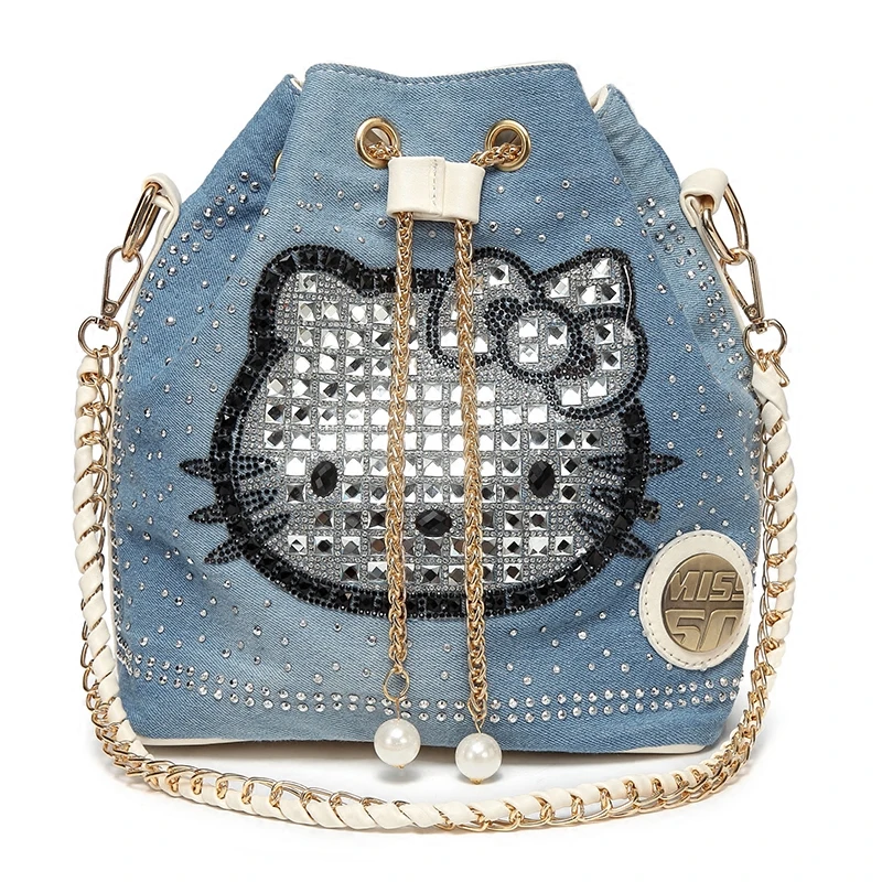 

Fashion zipper closed women bags wholesale large denim handbags, Blue