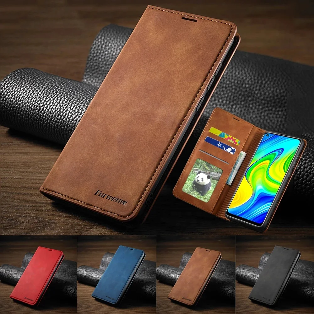

Leather Magnetic Case For Xiaomi Poco X3 M3 F3 C3 M2 10T Redmi 9A 9C 9 Power Prime Note 10 9 S 9T 8 7 Pro Max Flip Wallet Cover
