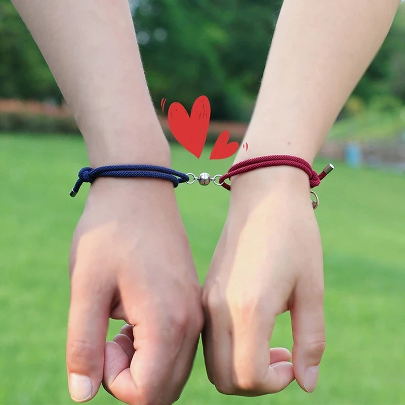 

Fashion High Quality Bracelet Magnetic Couple Charm Stainless Steel Bracelet for Women Men, Picture shows