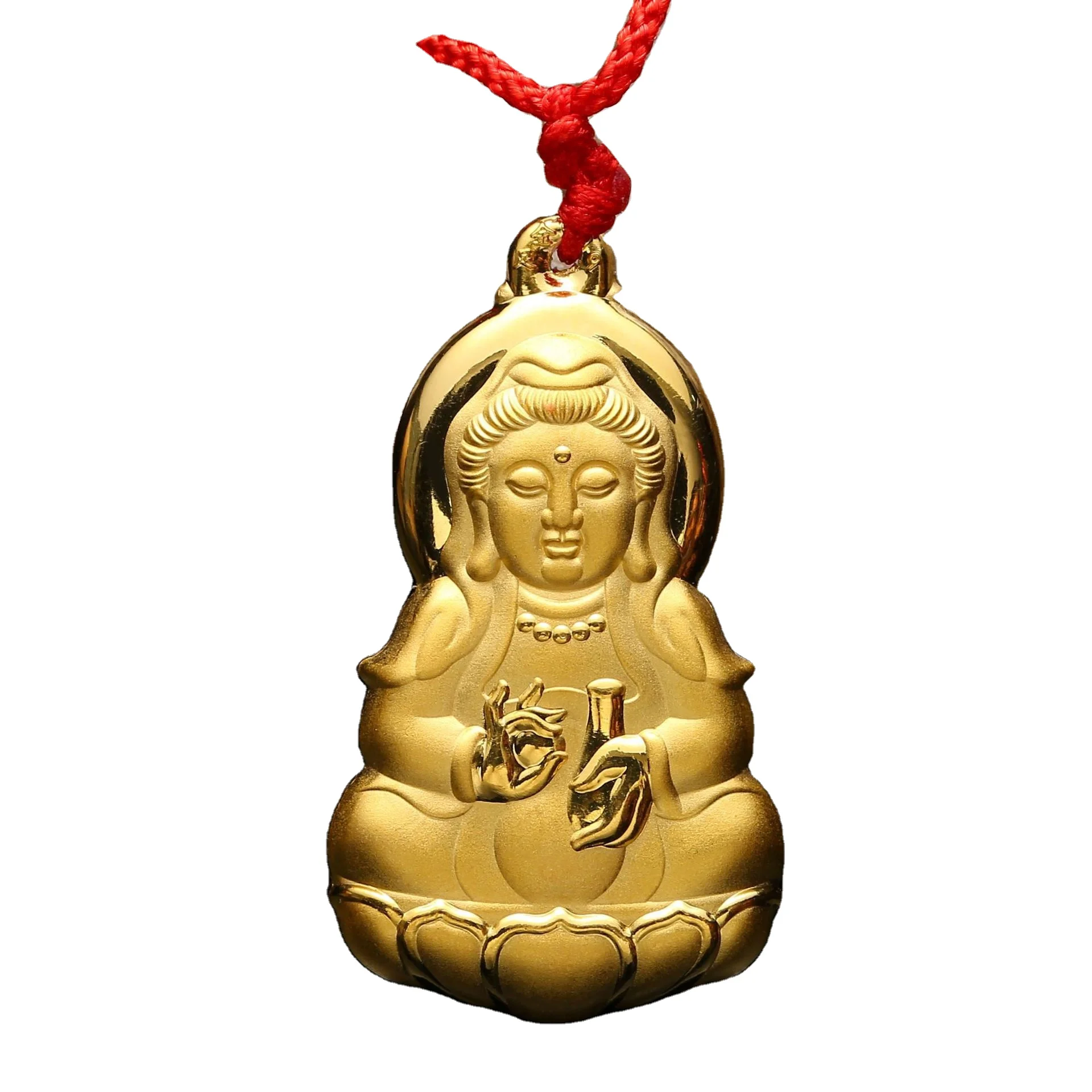 

Certified Pure Gold 999 Gold Pendant Guanyin Bodhisattva Thickened Gold Necklace Factory Direct Sales