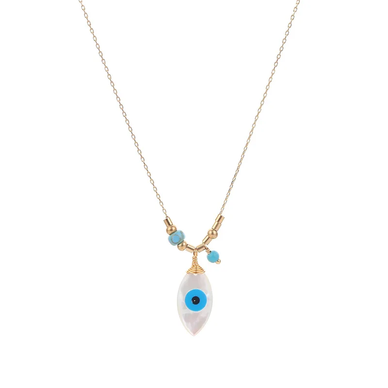 

MSYO Fashion Shell Eye Pendant Necklace Chain Necklace for Women, As shown in the picture