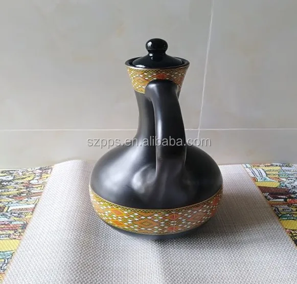 2020 New Arriving Ceramic Jebena With Decal For Ethiopian Coffee