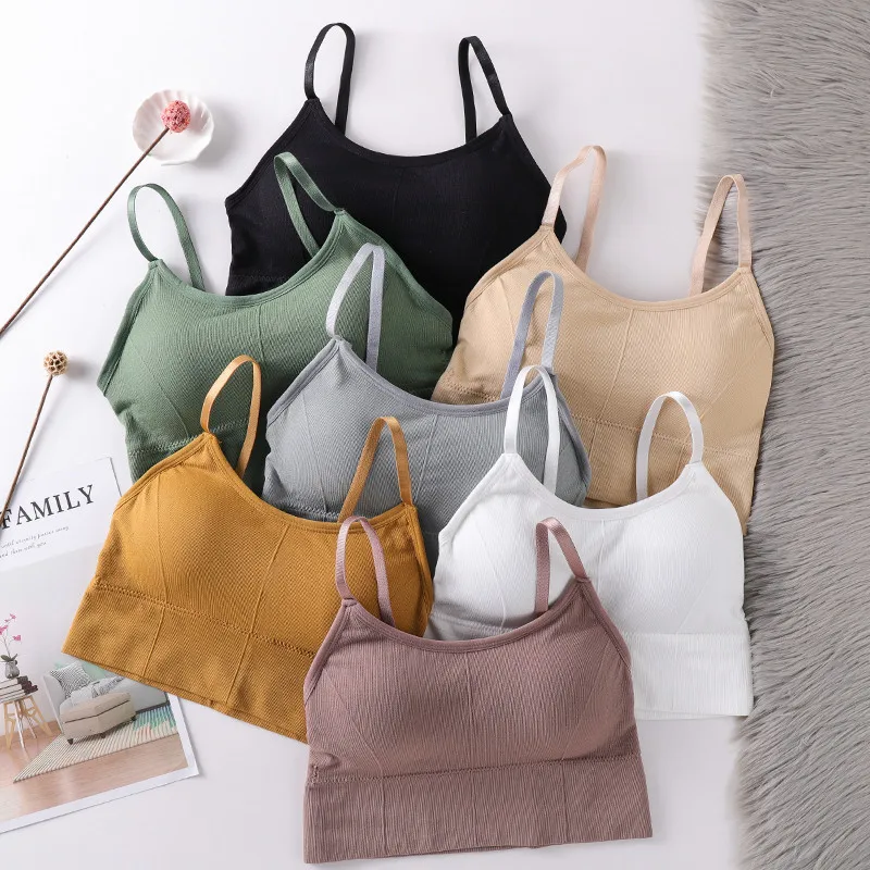 

Women Fitness Yoga Seamless Cotton Sports Bra Tops With padded bra