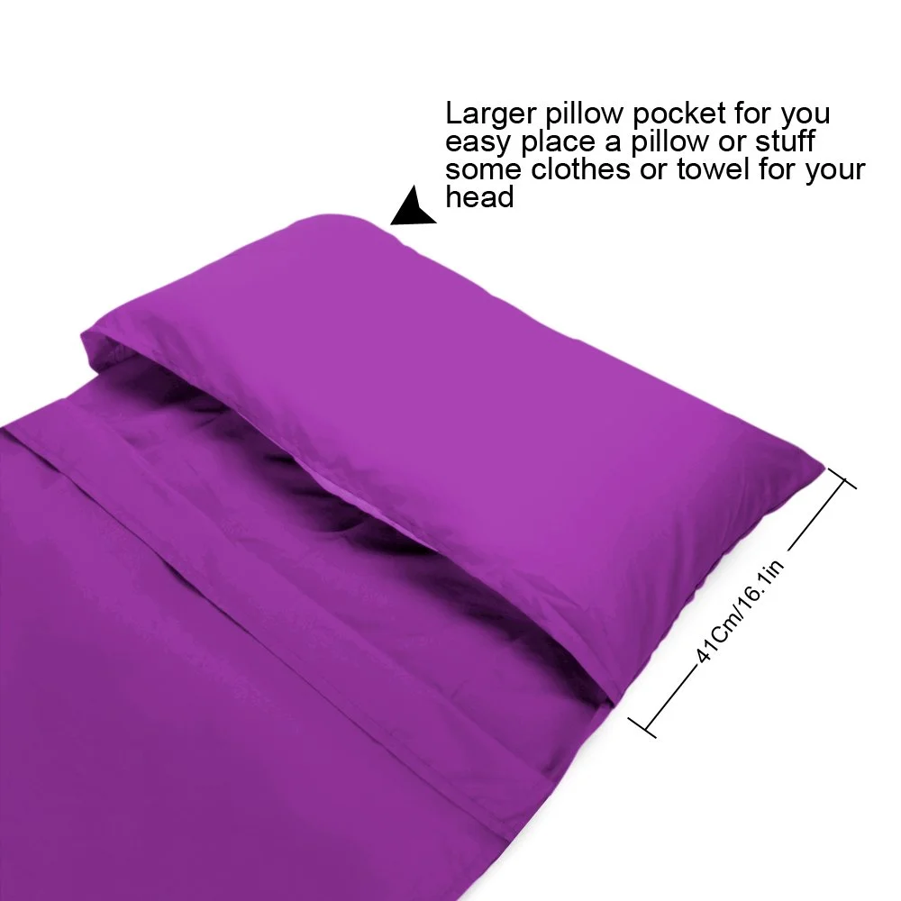Adult Sleeping Bag Liner Envelope Lightweight Portable Single Blanket With Hook Great For Hiking