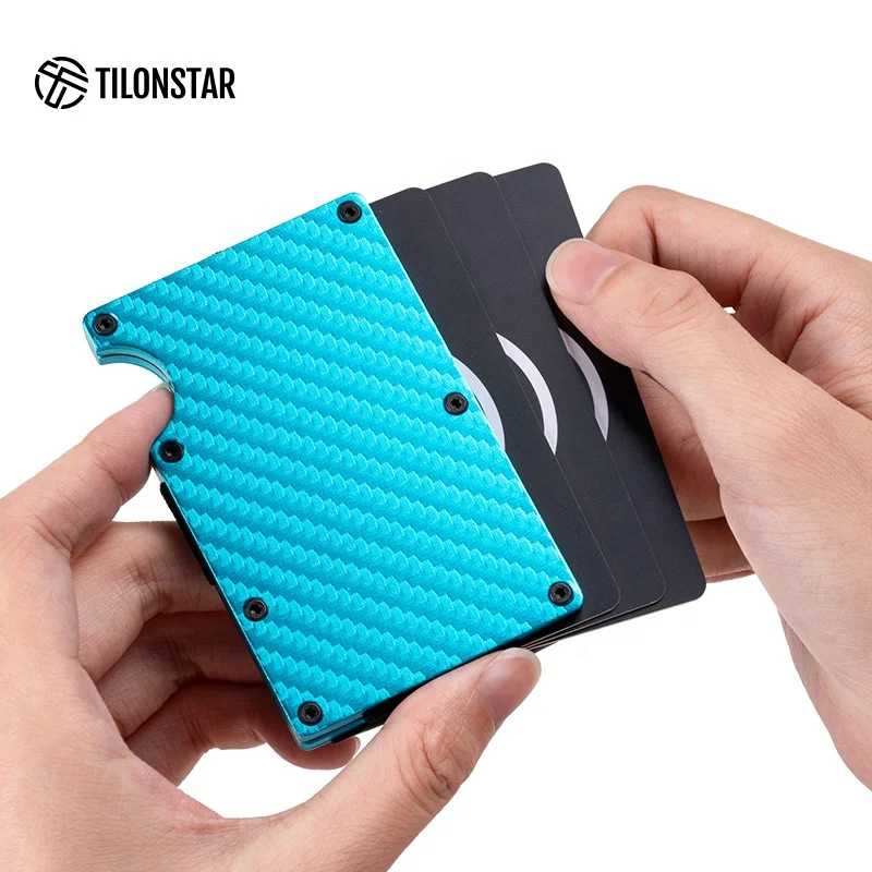 

TILONSTAR Holds 20 Cards Elastic Band Money Clip Rfid Blacking Metal Credit Card Holder Wallet