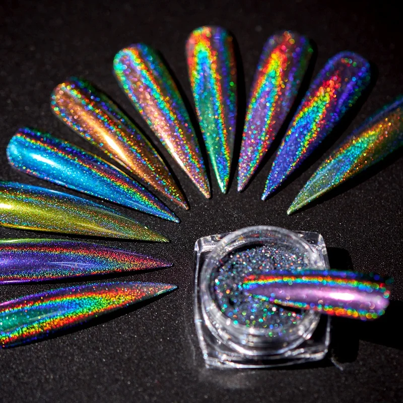 

Holographic Nail Glitter Powder Laser Pigment Nail Art Dust Mirror Chrome Shining Pigment Powder