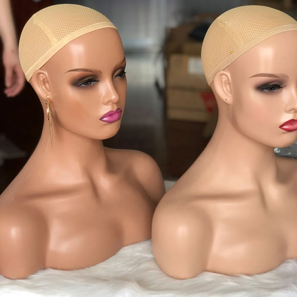 

Mannequin Head With Shoulder Display Manikin Head Bust for Wigs,Makeup,Beauty Accessories