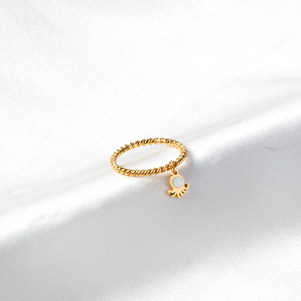 

New Fashion Stainless Steel Jewelry Rings For Ocean Series Design with different size, 18k gold plated