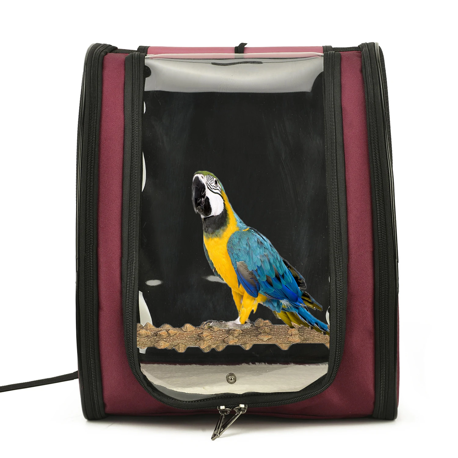 

Bird Transparent Backpack Outdoor Travel Pet Parrot Bags with Stand Wood Breathable Bird Transport Carrier Bagpacks