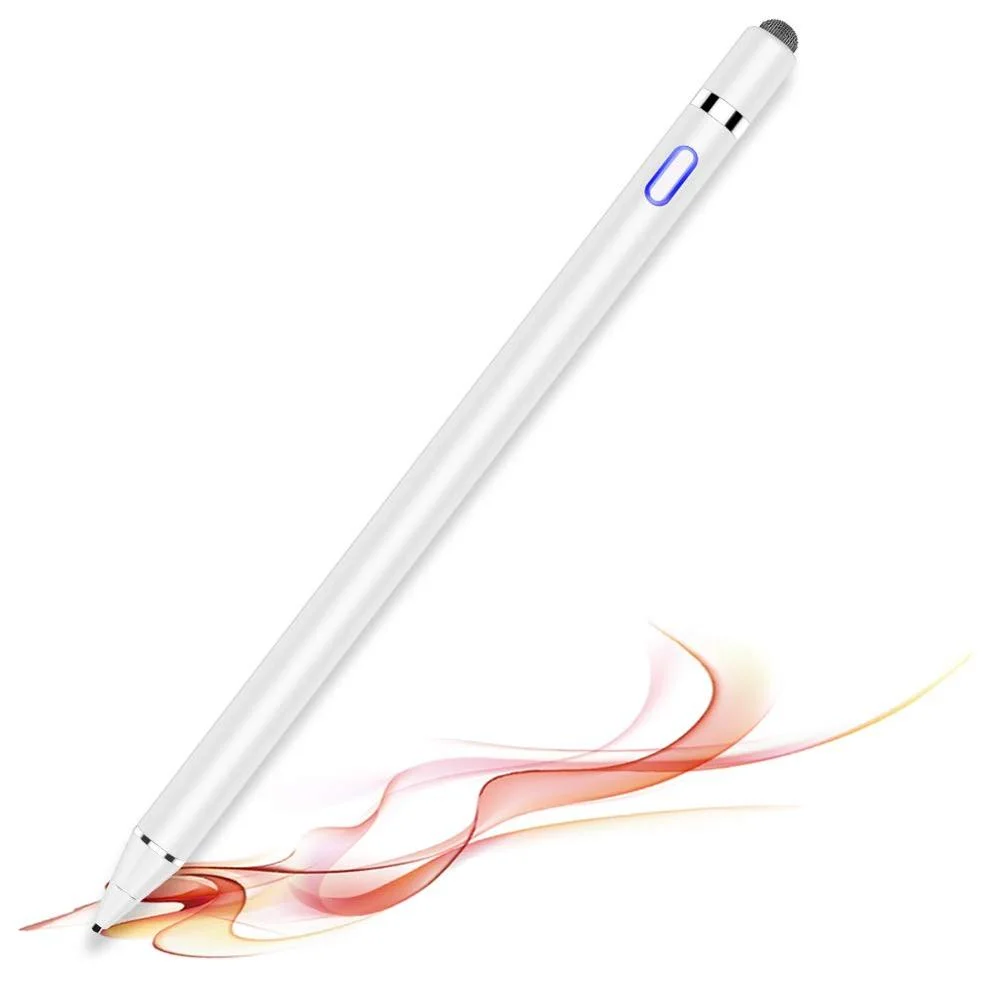 

2 in 1 Touch Screens Active capacitive Stylus Pen Digital Pen for iPhone iPad Samsung Phone Tablets, White black red silver