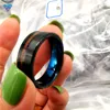 Various Couple Fashionable Carbide Wear Tungsten Inlay Carbon Fiber Silver Zircon Wedding Ring