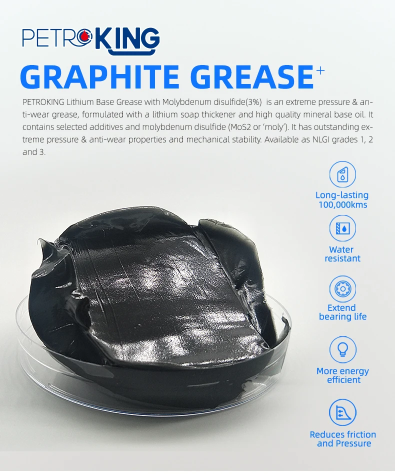 Petroking Black Lithium Grease In 400g Cartridge Graphite Molykote