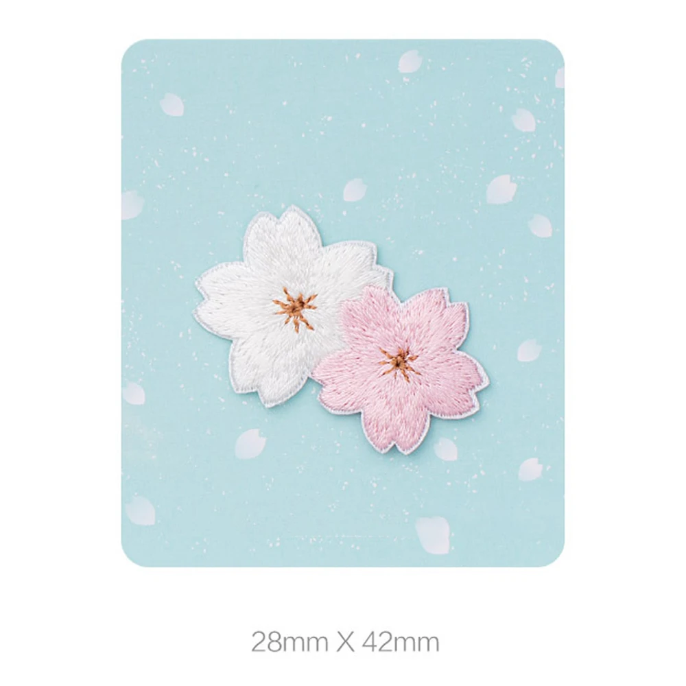 

4 Sets Sakura Cherry Blossoms Pattern Applique Embroidered Patches Heat Press Iron on Sewing On Clothing Badge DIY Decoration