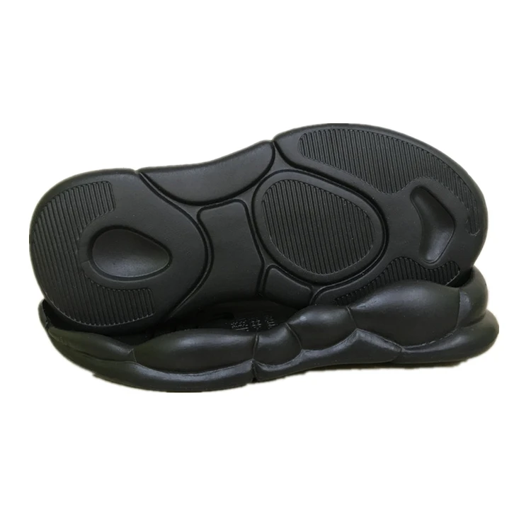 High elasticity material black platform non slip sneaker soles for kid