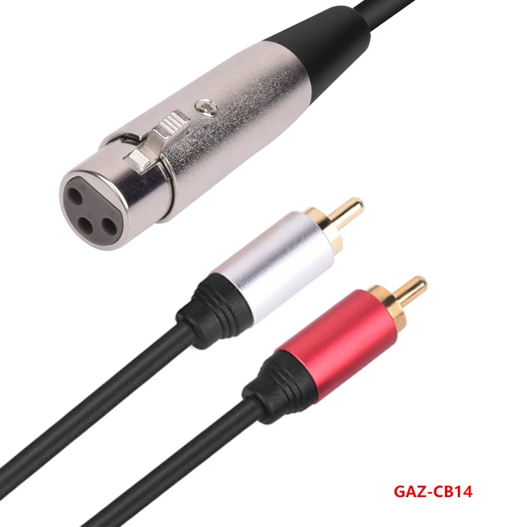 

GAZ-CB14 2 RCA to XLR 3 Pin Female Hifi Microphone Cable for Amplifier Mixing Console XLR to Dual RCA Shielded Cable