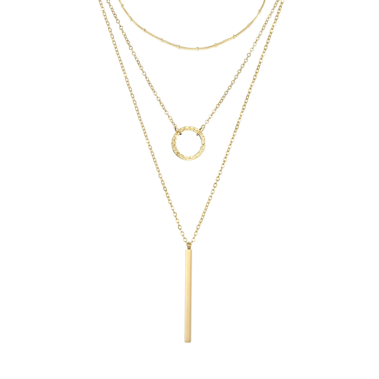 

Cheap Gold Plated Round Circle Bar Pendant Necklace 316l Multilayer Necklace Pendant for Jewelry Making, Silver/gold/rose gold
