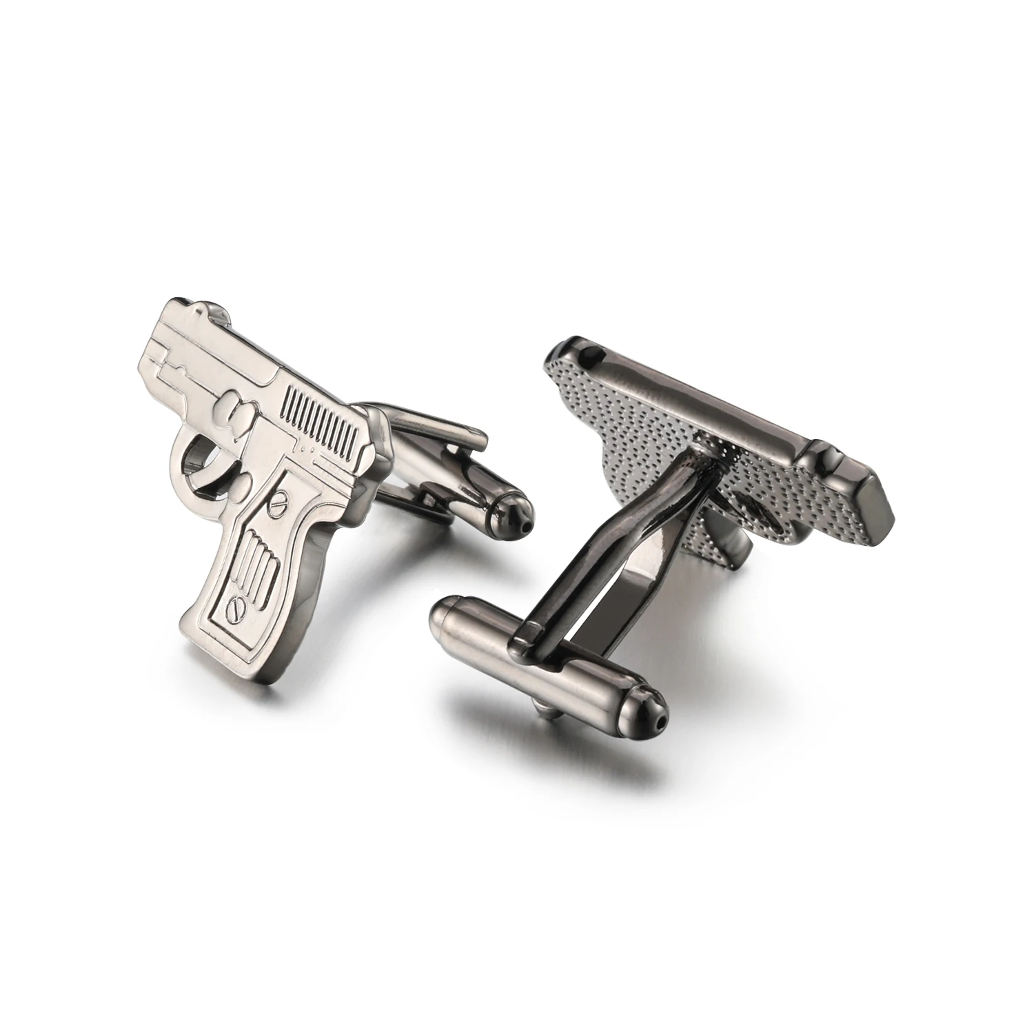 

Wholesale Price Black Gun Cuff Links Jewelry Plain Men's Jewelry For French Shirt