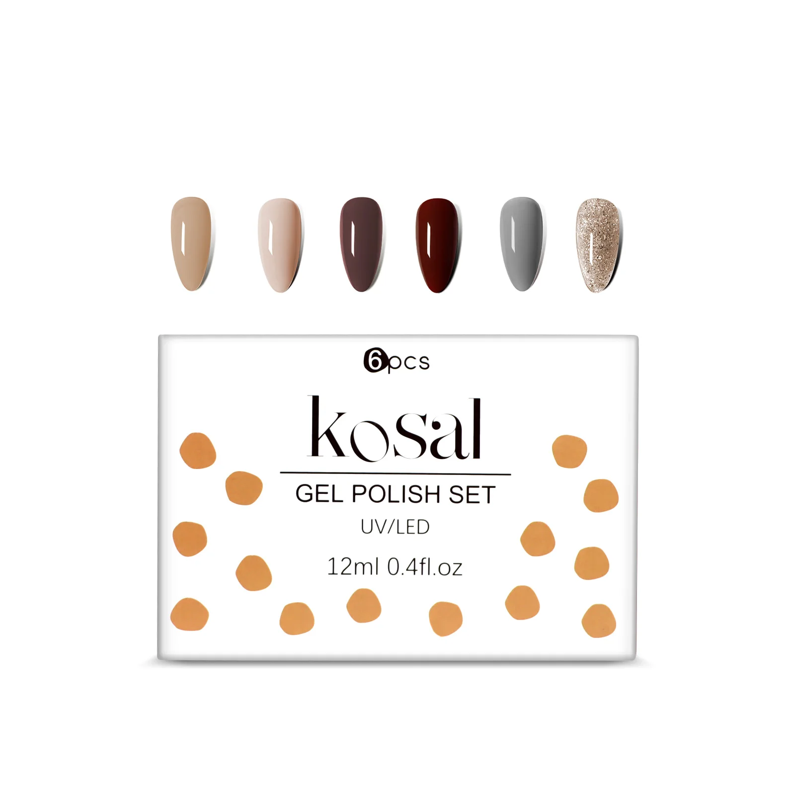 

Kosal Wholesale Nail Arts Product 12ml 6pcs Nail Polish UV Gel Set 6 Colors Bulk