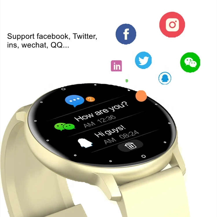 

2021 IP68 Waterproof Smartwatch Full Touch Wearfit Heart Rate Monitor Round Fitness Sport Smart Watch hw22 pro w26 m26 plus T500