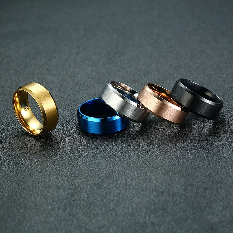 

Trinket rings Stainless Steel Smooth Plain face simple Ring Titanium steel ring for Men