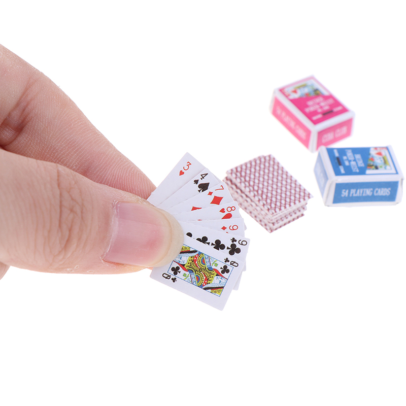 

Cute Miniature Games Poker Mini Size Tarto Playing Cards Miniature For Dolls Accessory Home Decoration, Cmyk