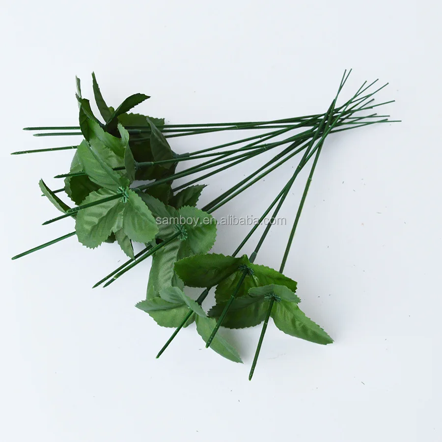 33cm Plastic Artificial Flower Leaf Stem Handmade Festive Decorative