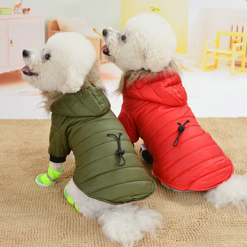 

Hot Selling Warm Winter Hoodies Pet Two-leg Dog Jacket Warm Waterproof Dog Winter Clothes, Show as the picture