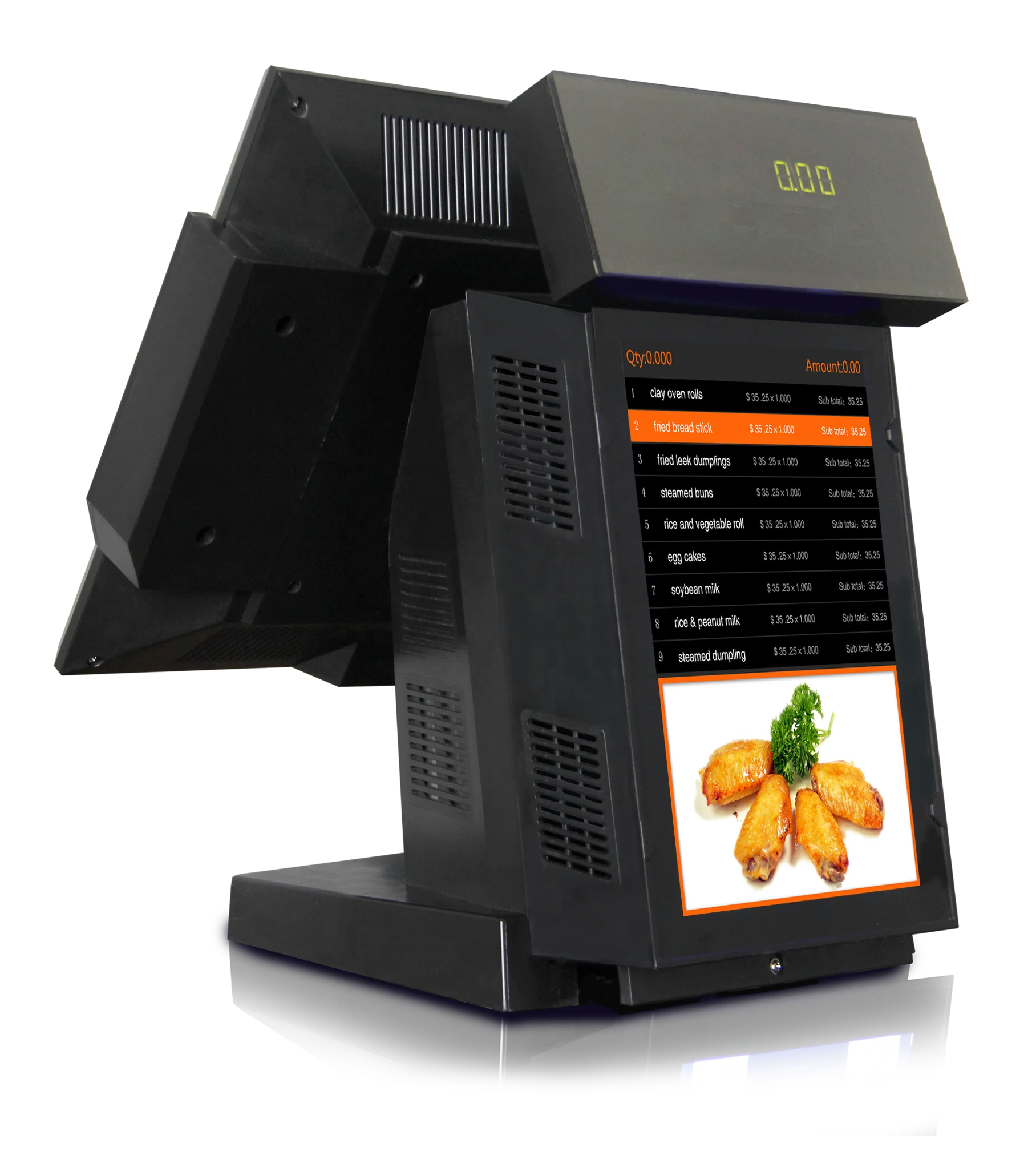 

HOT SALE 15 inch Resistive touch screen with 11 inch built-in Advertisement screen All in one POS machine use for restaurant