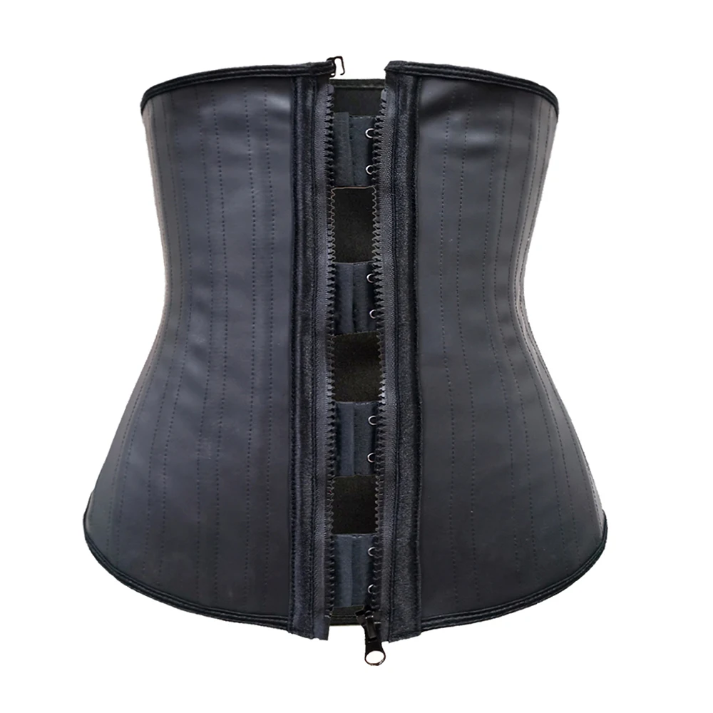 

Black Zipper 25 Steel Bone Lose Weight Fat Burning Belly Wrap Corset Low Back Support Waist Trainer Shaper