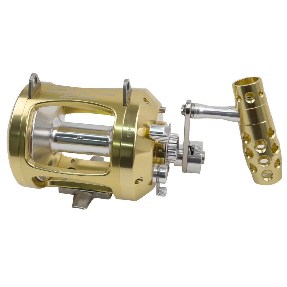 Hot Sale 2 Speed 80W Heavy Duty Boat Saltwater Ocean Tuna Full Metal Fishing Reels Max Drag 45Kg Big Game Trolling Reel