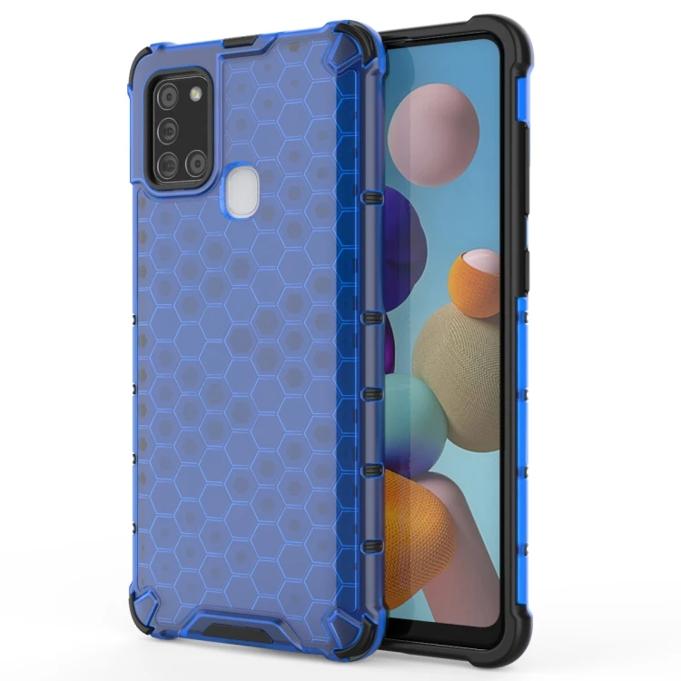 

Phone Protective Case for Samsung Galaxy A21S Shockproof Honeycomb PC TPU Case