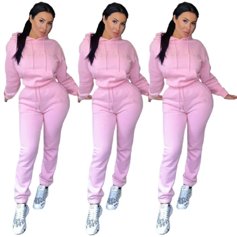 

wholesale custom pockets high quality streetwear drawstring tie dye womens tracksuits 2 piece set, Pictures showed
