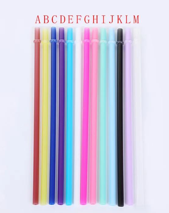 

H23 PP Tumbler Bottle Cup Solid Colour Transparent Long Straight Reusable Hard Drinking Plastic Straws