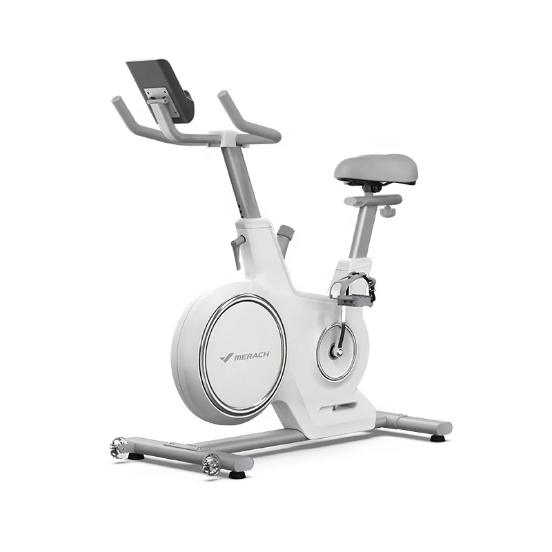 

MERACH hot sale fitness bike manufacturer smart spinning bike OEM home fitness indoor spin bike, White