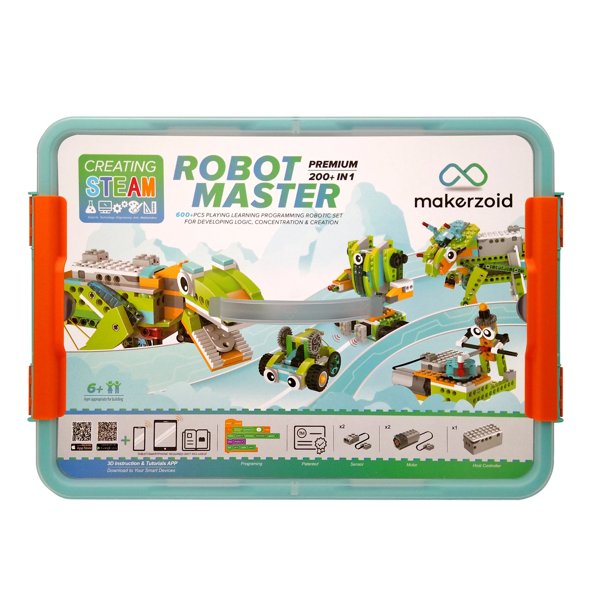 

Free Shipping Robot STEM Robotics Kit 200 in1 App Controlled Programmable robot kit Brick Toy Coding Kids building blocks