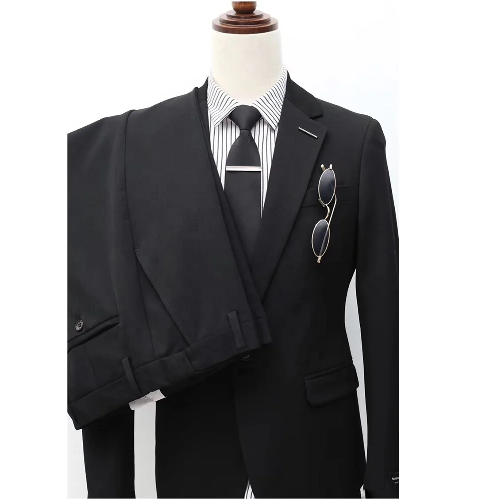 

Wholsela custom high quality solid color men suit business T/R fabric Suits, As photo