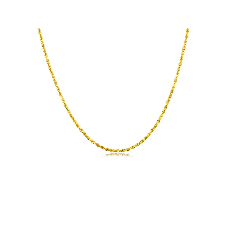 

AU750 Pure Gold Necklace Twist chain 9k 10k 14k 18K 24k Real Gold Pure Gold Necklace Custom Necklace 2021, Picture