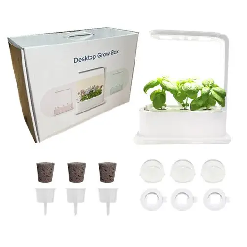 

2020 Creative mini smart garden with LED grow light for indoor hydroponic garden, White, pink, blue, etc