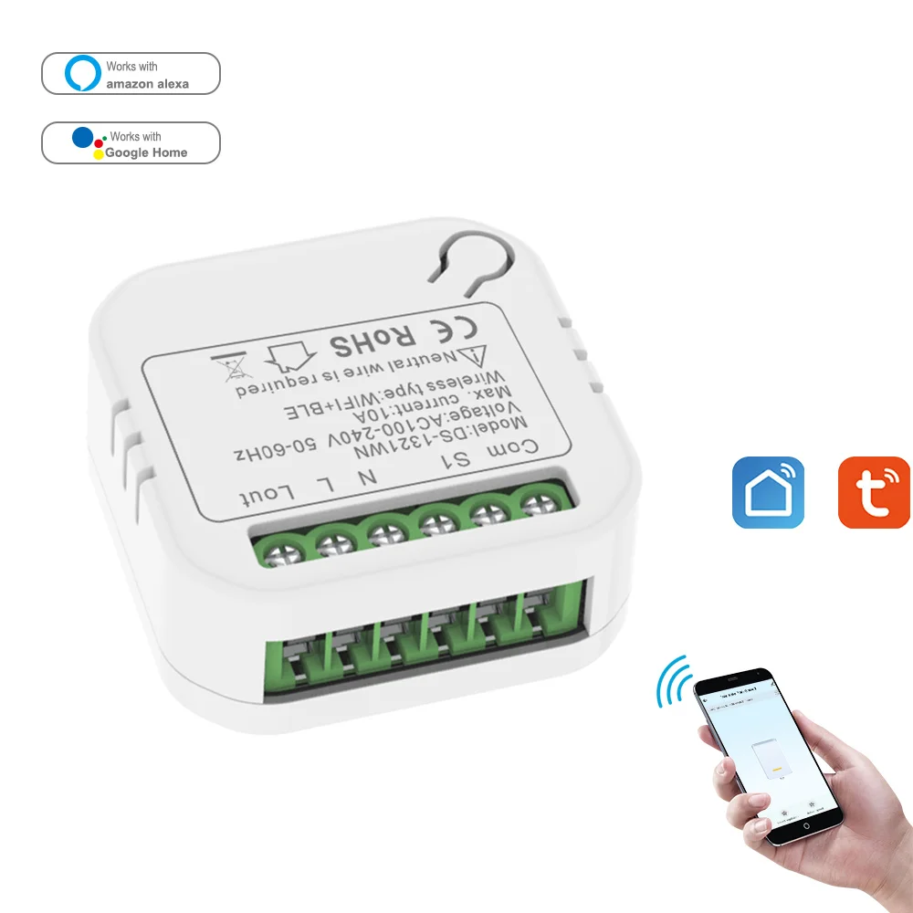 

Smart Life App remote control MINI wifi switch smart home DIY 2 Way Control Smart Home wifi Module, White