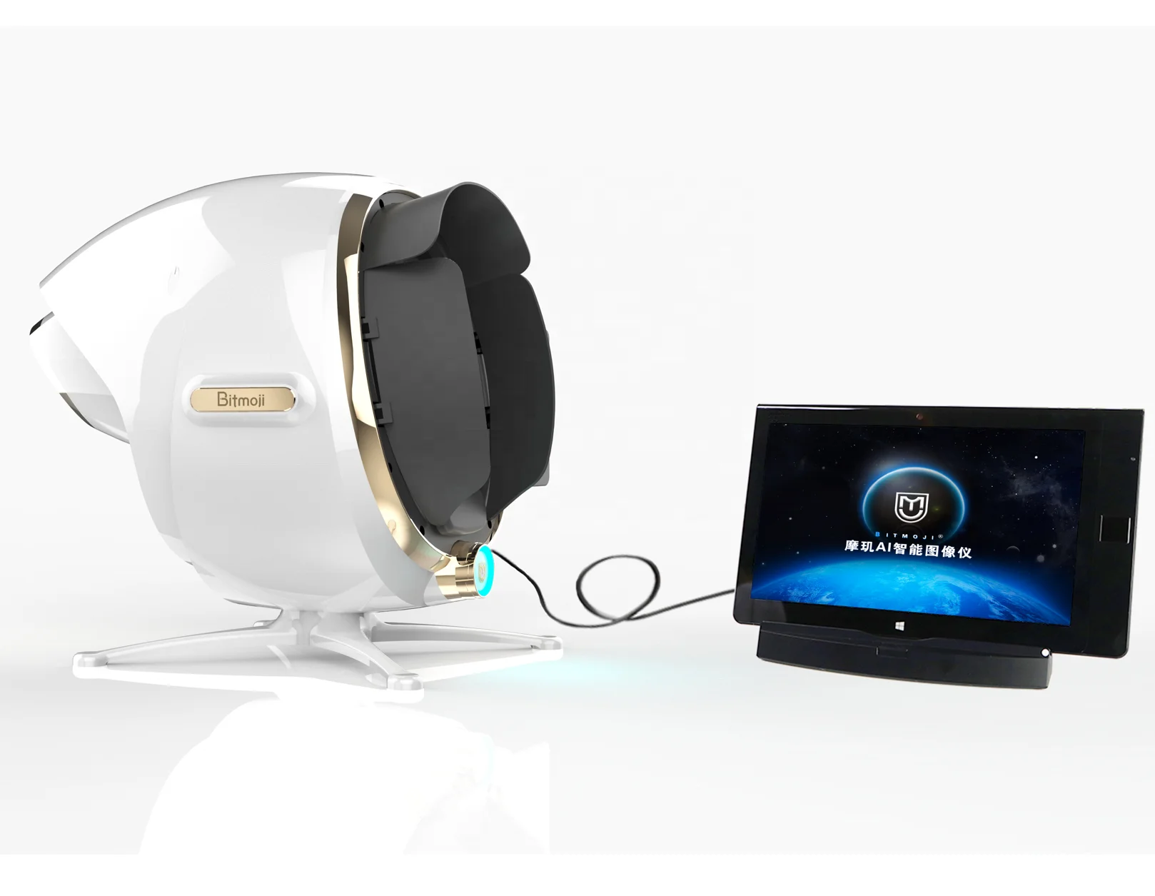 

Newest facial scanner special for nasal skin portable equipment face skin analyser best skin analiser, White + black