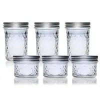 

in stock 100ml 250ml diamond shape glass mason jar jam honey glass jar with tin lid