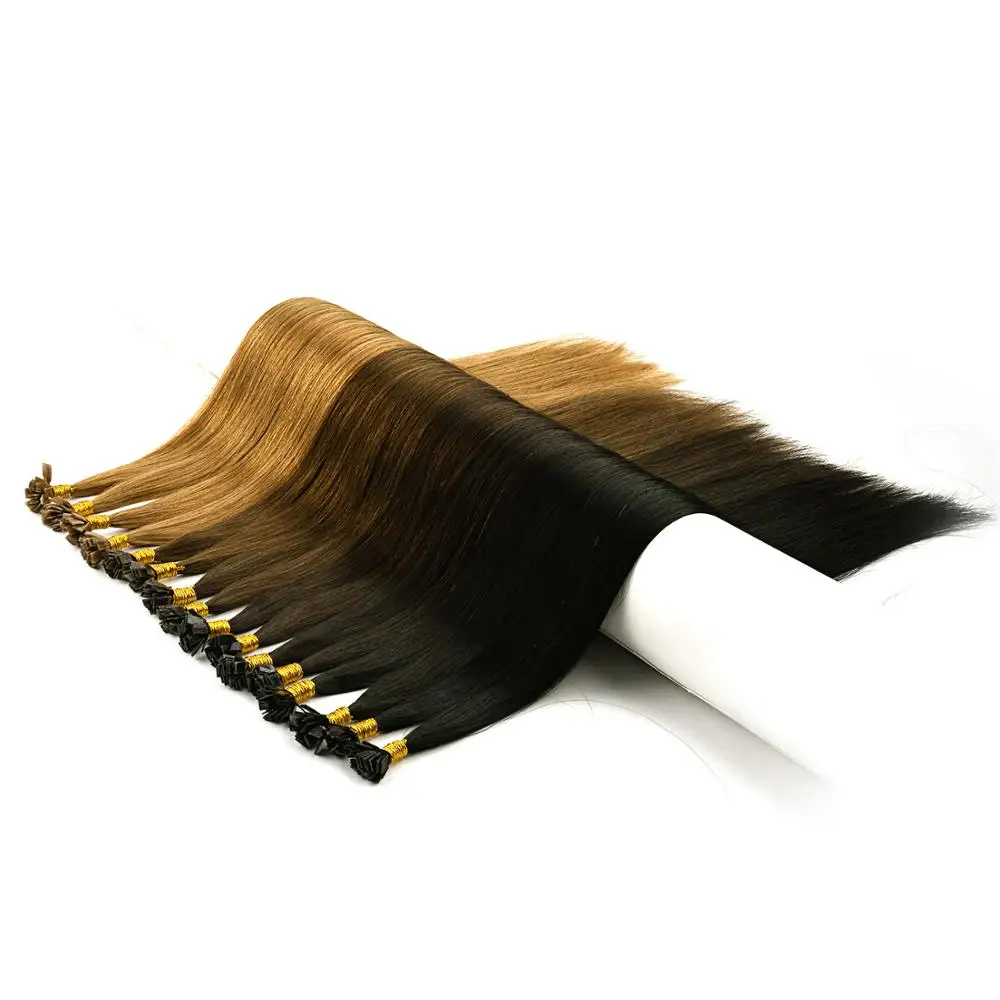 

Free Sample Neitsi Italian keratin flat tip virgin hair extens Straight Keratin Glue Double Drawn flat tip remi 613#