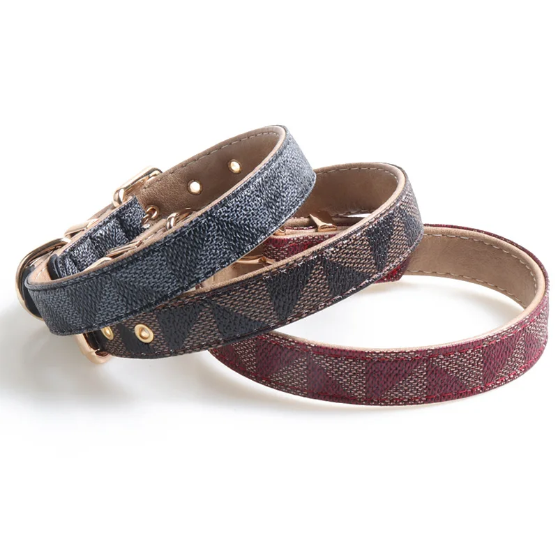 

New Fashion Adjustable Luxury Custom PU Leather Pet Collar Dog Collar