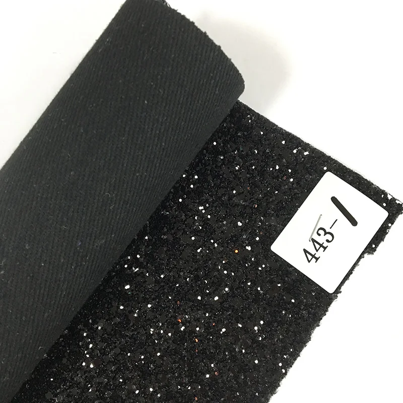 Black Blue Chunky Irregular Glitter Faux Leather Canvas Backing  for Earring Decoration/Shoe/hairbows/Handbag
