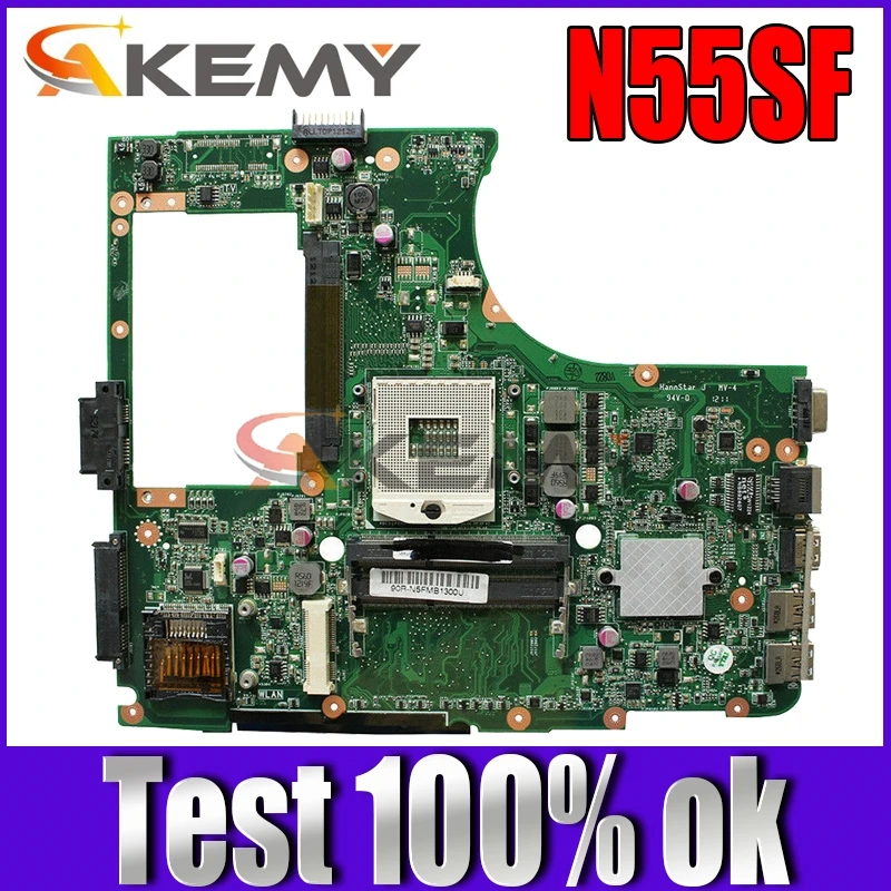 

Akemy N55SF Laptop motherboard For ASUS N55SF N55SL N55S original mainboard 100%Test