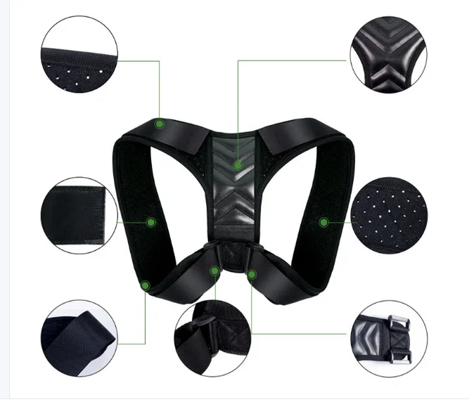 

Adjustable waist back support belt shoulders back posture corrector