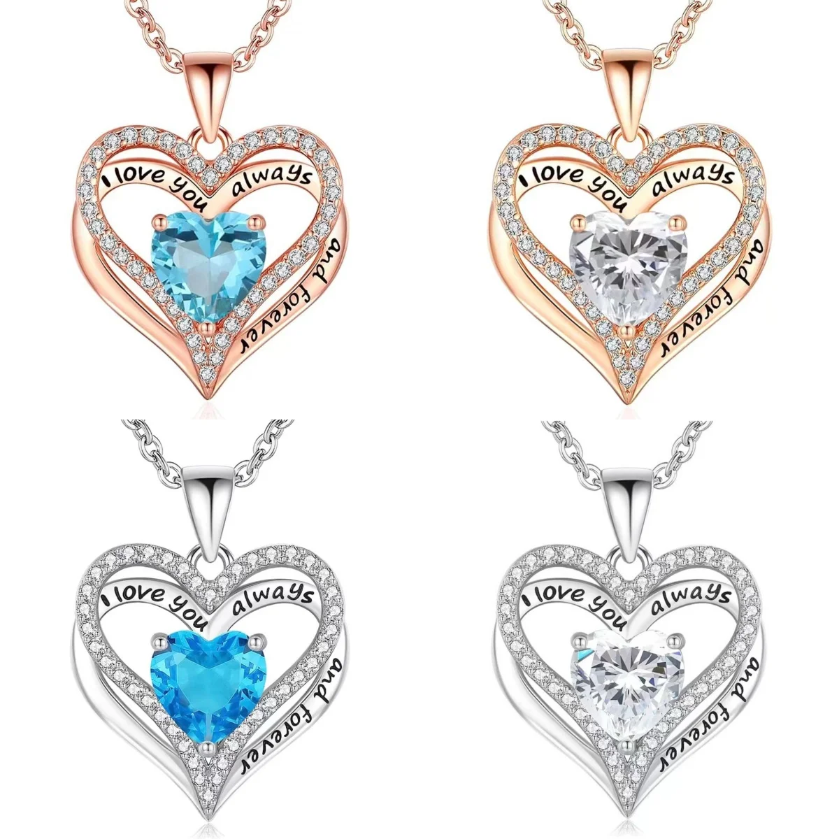 SPJ S925 Sterling Silver Necklace for Women Heart Pendant Rose Gold Plated Fashion Jewelry Birthday Valentines Mothers Day Gifts
